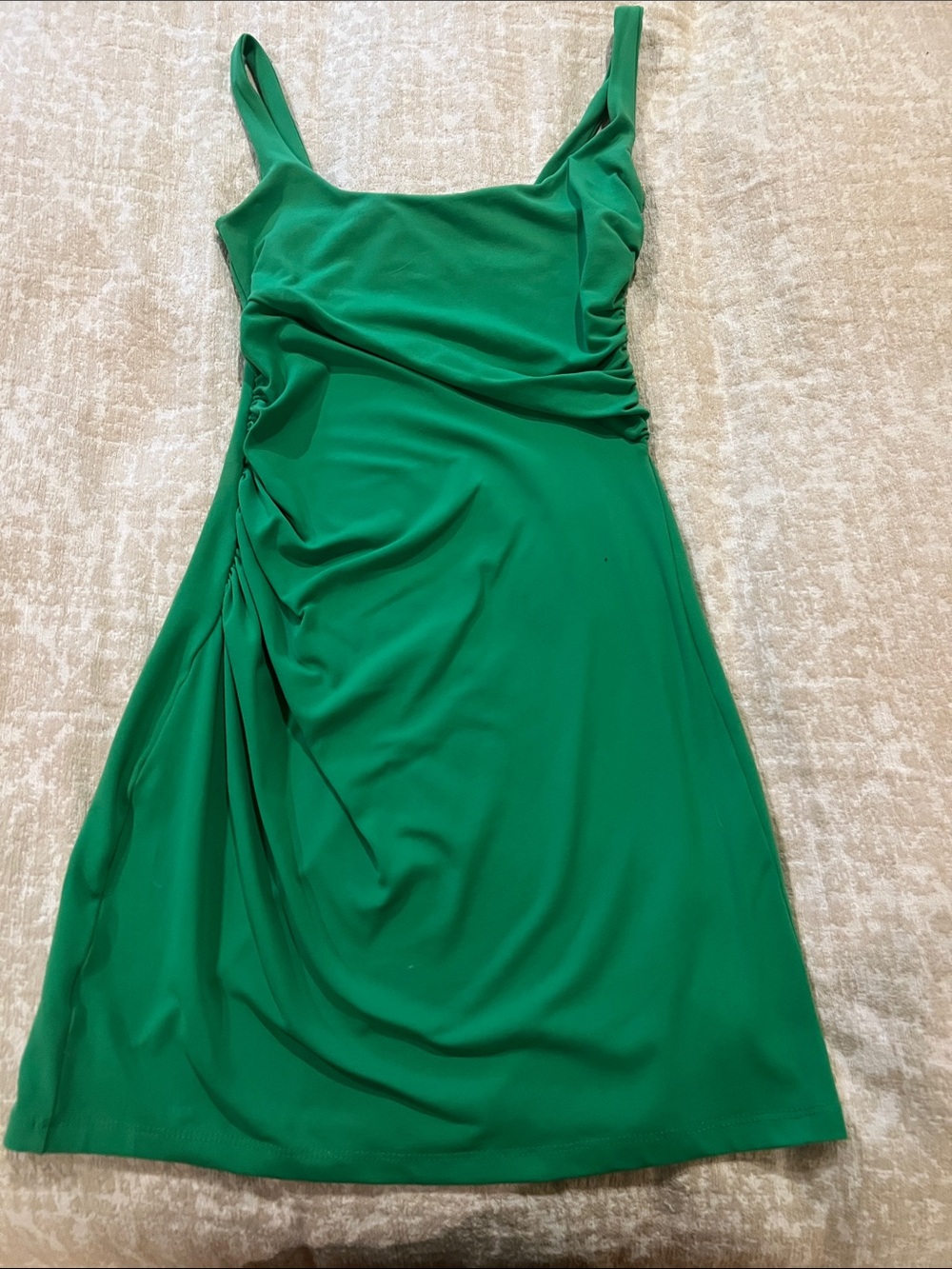 Susana Monaco Vibrant Green Sleeveless Draped Mini Dress